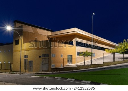 Architectural photography at night, industrial estate
