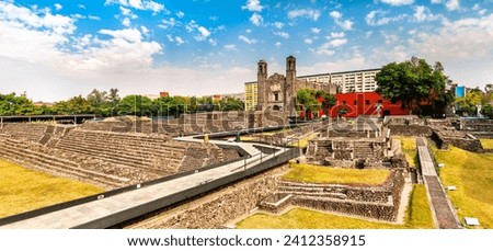 Tlatelolco Archaeological Zone in the Plaza de las Tres Culturas - Mexico City, Mexico Royalty-Free Stock Photo #2412358915