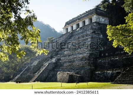Mayan ruins in Palenque, Mexico Royalty-Free Stock Photo #2412385611