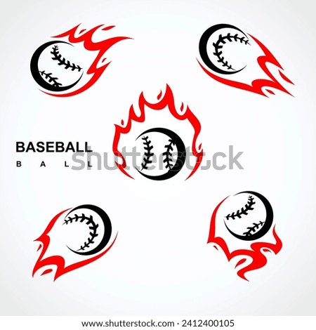 Baseball ball set. Collection icons baseball. Vector