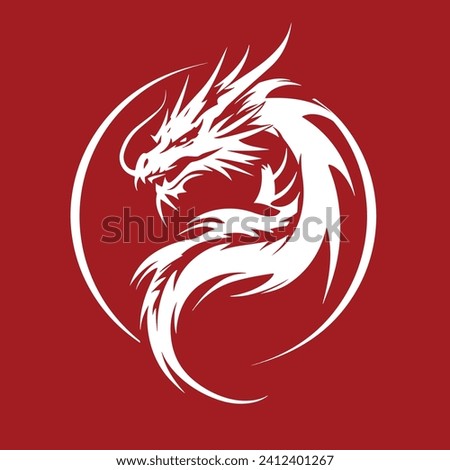 Chinese Dragon character suitable for Chinese New Year. Silhouette Dragon.