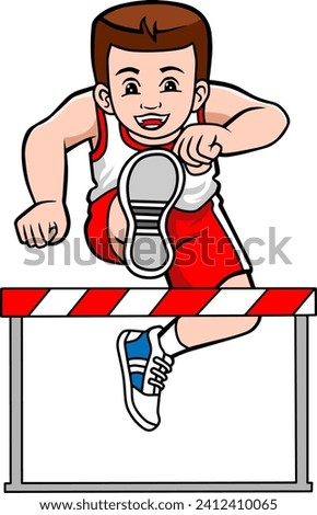 children hurdle race vector illustration isolated on white background
