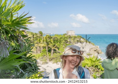 Girl Tourist Viewing Scenery Person Travel Explore Wander  Royalty-Free Stock Photo #2412413215