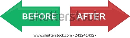 vector illustration icon arrows with words before and after buttons Royalty-Free Stock Photo #2412414327