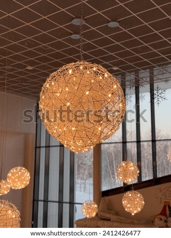 Beautiful lamp hanging on the ceiling