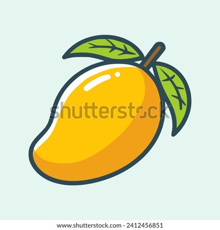 Mango Fruit Illustration Vector, can be used for social media stickers and other media purposes