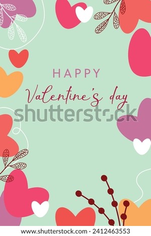 Happy Valentine's day. Postcard for Valentine's Day. Valentine's card. Vector.
