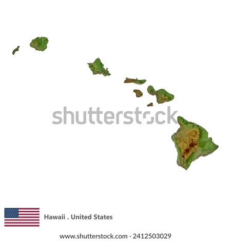 Hawaii, States of America Topographic Map (EPS) Royalty-Free Stock Photo #2412503029