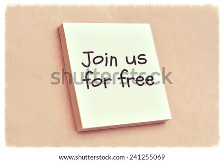 Text join us for free on the short note texture background