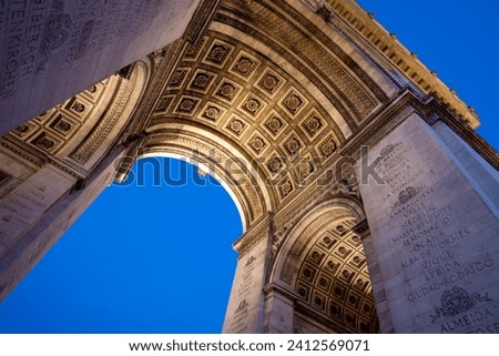 A low angle shot of the Triumph arch Royalty-Free Stock Photo #2412569071
