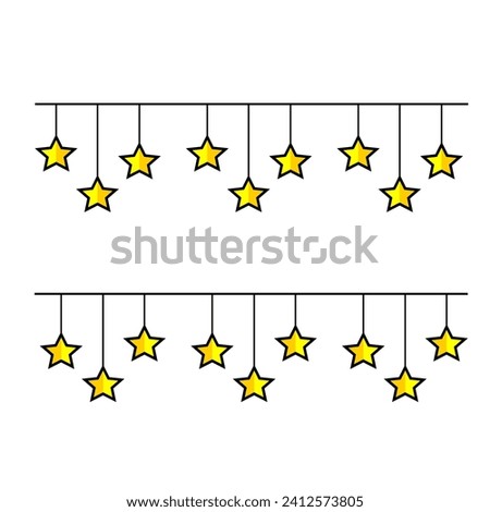 star hanging clip art in various style with yellow colour