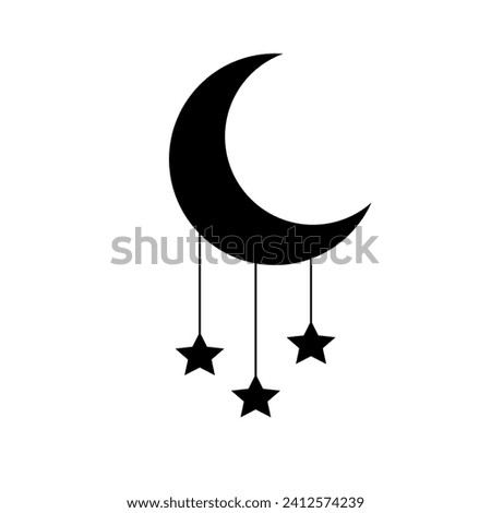 star hanging clip art in moon