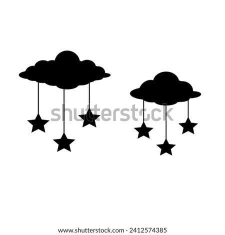 star hanging clip art in cloud