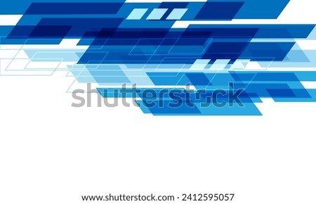 Abstract blue tone technology futuristic cyber geometric dynamic on white blank space design modern creative background vector illustration.
