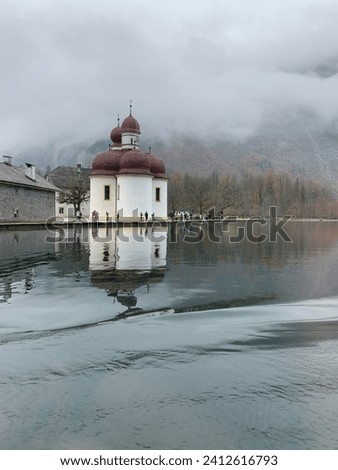Konigsee and German alps pictures during foggy day