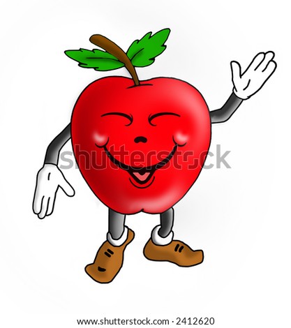 Cartoon drawing - Apple-man