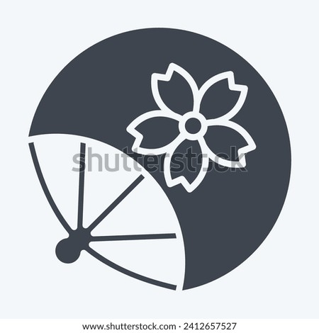 Icon Fan. related to Sakura Festival symbol. glyph style. simple design editable. simple illustration
