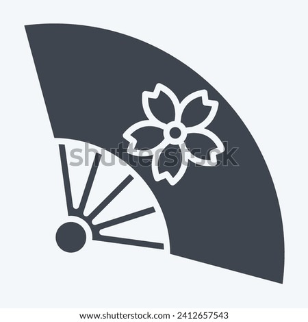 Icon Fan 2. related to Sakura Festival symbol. glyph style. simple design editable. simple illustration