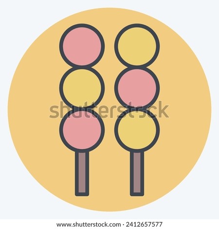 Icon Dango. related to Sakura Festival symbol. color mate style. simple design editable. simple illustration