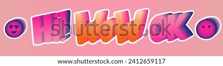 A set of stickers with words. Words stickers. Vector illustration.	
