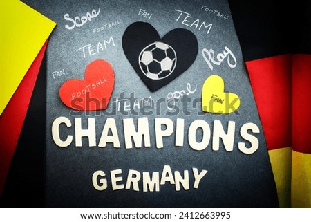 Fan's wall for German football team, football championship, victory of German team, abstract sport background