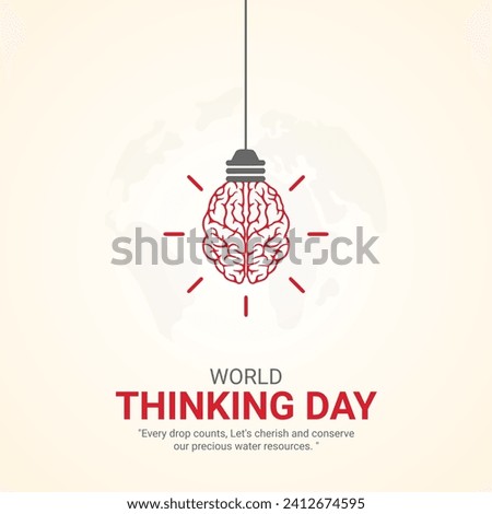 World Thinking Day. World Thinking Day creative ads design Feb 22 . social media poster, vector, 3D illustration.  Royalty-Free Stock Photo #2412674595