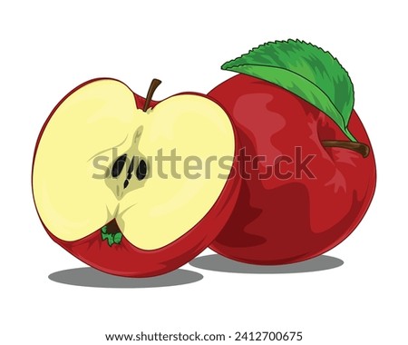 Apple fruit painting vector Illustration