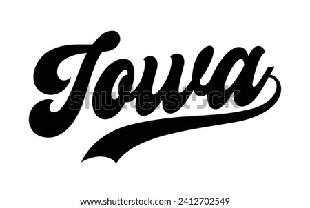 Iowa hand lettering design calligraphy vector, Iowa text vector trendy typography design