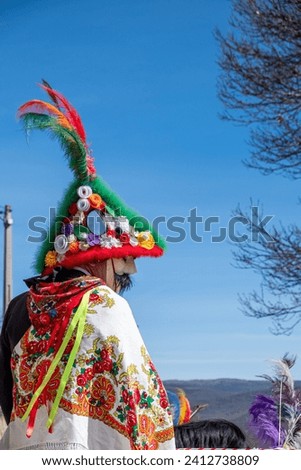 traditional carnival masks from Salceda de Caselas, Ranchos and Cabaleiros. Galicia, Spain Royalty-Free Stock Photo #2412738809