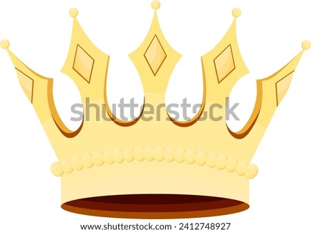 Yellow crown for king without background Royalty-Free Stock Photo #2412748927