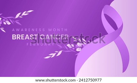 vector gradient world cancer day horizontal banner template purple colour