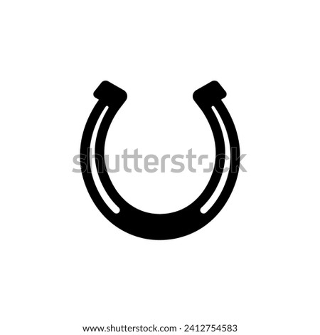 Horseshoe vector icon silhouette lucky design. Horse shoe western design symbol farm isolated logo