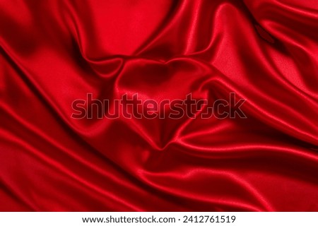 valentine's day red background, valentine heart red silk Royalty-Free Stock Photo #2412761519