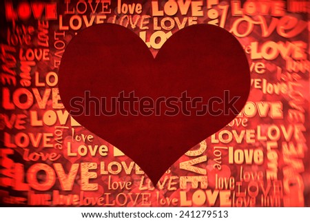 Love background with blank hear shape