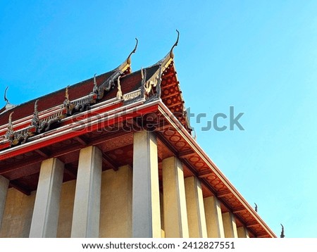Ancient church at Wat Sa Ket:Use for website banner background,backdrop