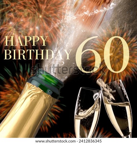 The image is a close-up of some shoes. The content includes the word "HAPPY" and "BIRTHDAY." The tags associated with the image are "fireworks" and "bottle."