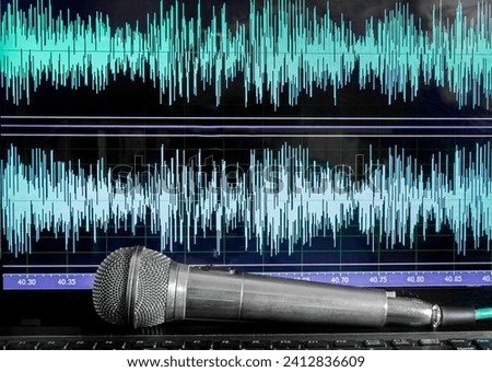 Microphone and monitor with spectrogram of sound recording