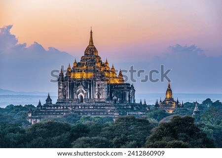 photo of palace and stupas and pagodas in bagan myanmar