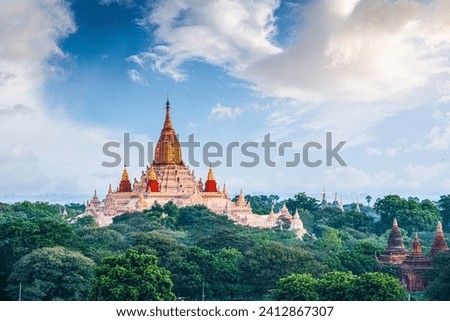 photo of temple and pagodas in bagan in myanmar