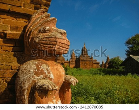 photo of sculpture and statue design of pagodas and stupa in bagan myanmar
