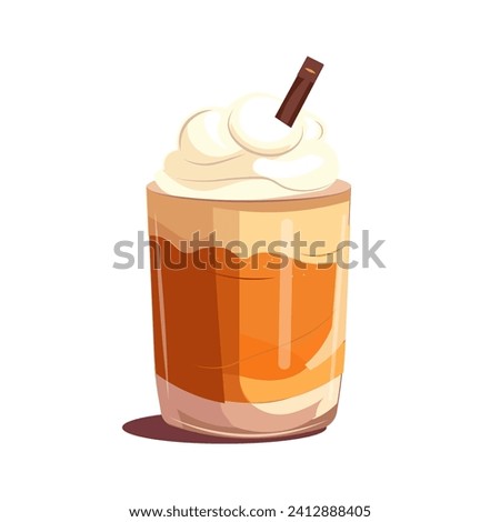 Coffee of colorful set. The creamy goodness of cappuccino with this imaginative cartoon illustration is a whimsical journey into the heart of coffee culture. Vector illustration. Royalty-Free Stock Photo #2412888405