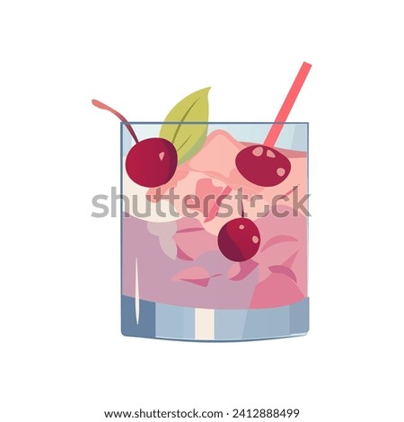 Cocktail of colorful set. This lively cartoon illustration bursts with bright colors, capturing the spirit of a refreshing cocktail. Vector illustration.