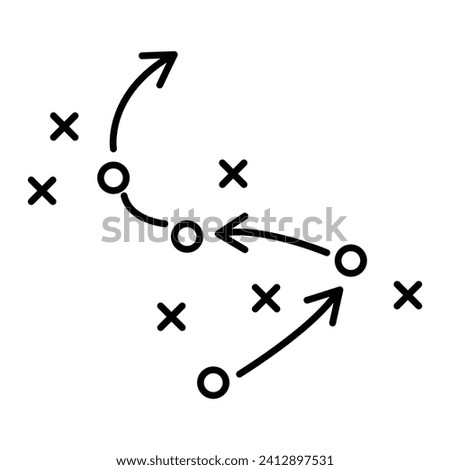 soccer tactics icon, game success strategy in football, scheme play, vector illustration on white background Royalty-Free Stock Photo #2412897531
