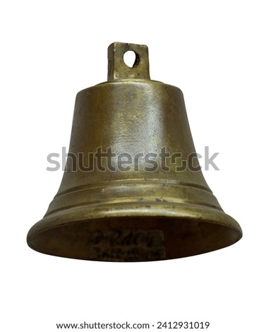 Vintage handbell isolated on white background. Royalty-Free Stock Photo #2412931019