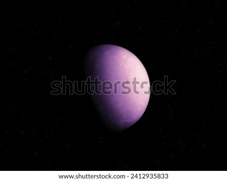 Cratered surface of the planet. Planetoid in space. Realistic dwarf planet. Stone moon, sci-fi background.