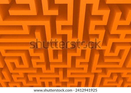 Orange endless maze 3d background