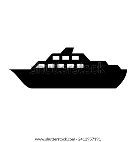 Ship icon vector. Shipping symbol. Container pictogram, flat vector sign isolated on white background.