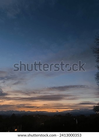 Nice sky view with colorful sky and clouds during sunset