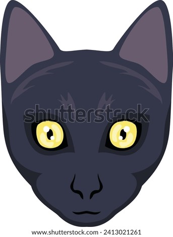 big face of cat cartoon icon