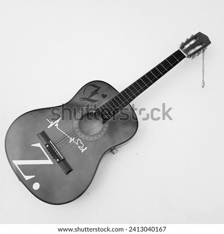 Wooden Guitar with Z name art